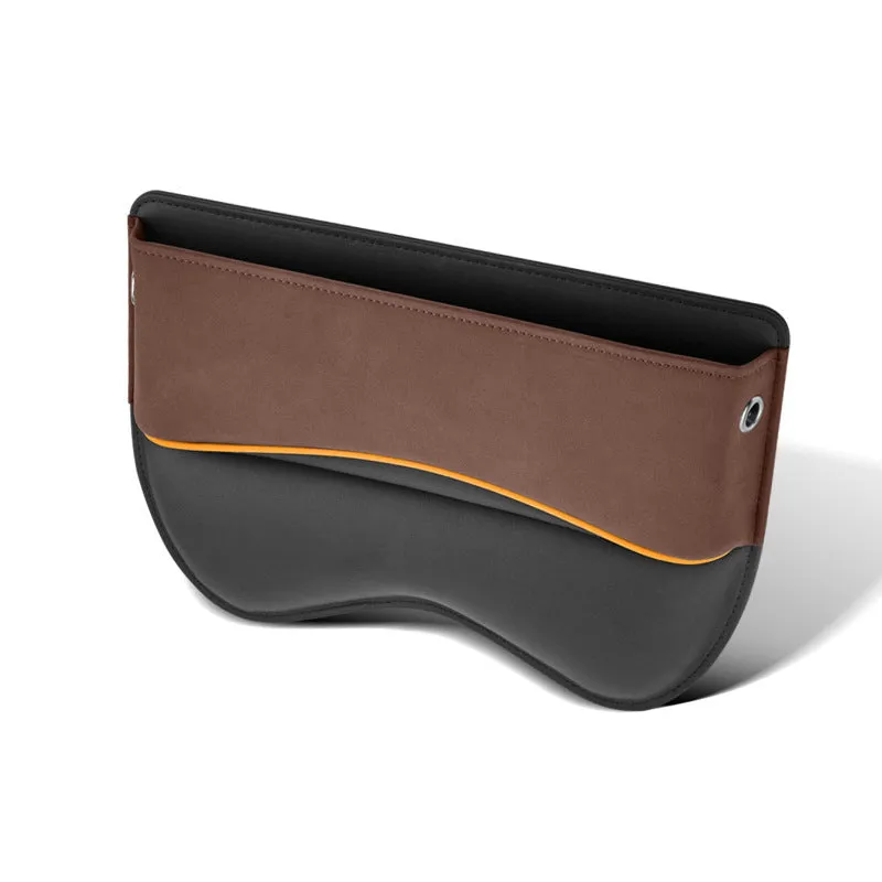 Genuine leather car seat storage box in black, brown, beige, green, or red with waterproof properties