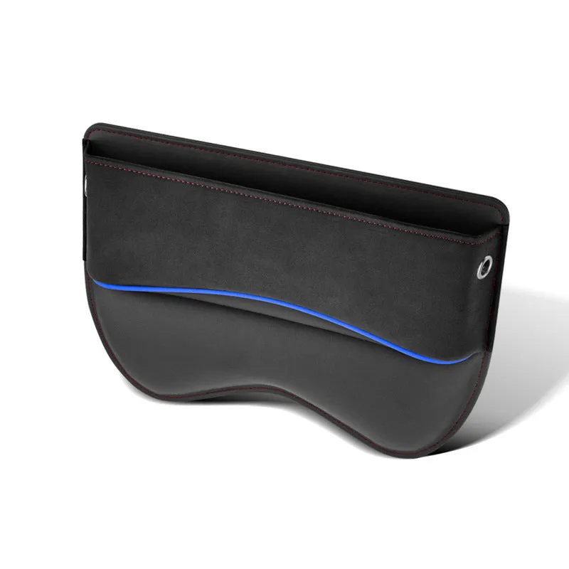 Genuine leather car seat storage box in black, brown, beige, green, or red with waterproof properties