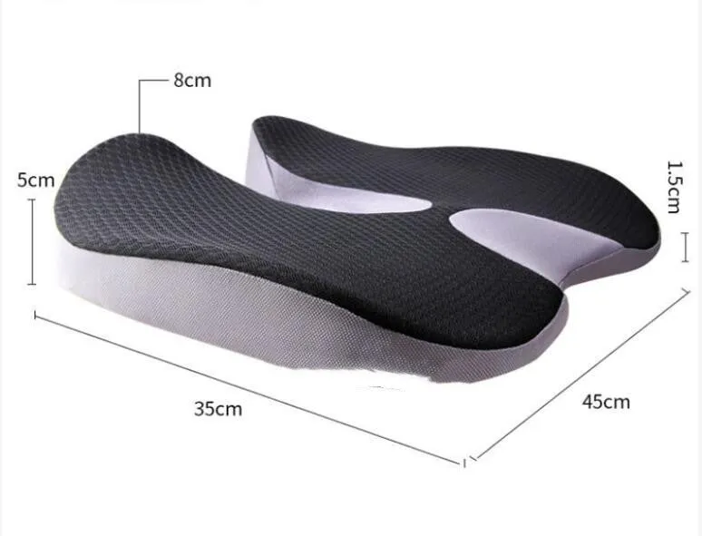 Summer breathable collapse car seat cushion in grey curved bevel shape with polyester fabric