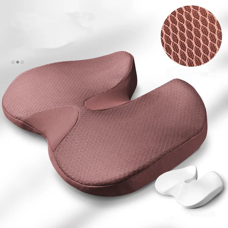 Summer breathable collapse car seat cushion in grey curved bevel shape with polyester fabric