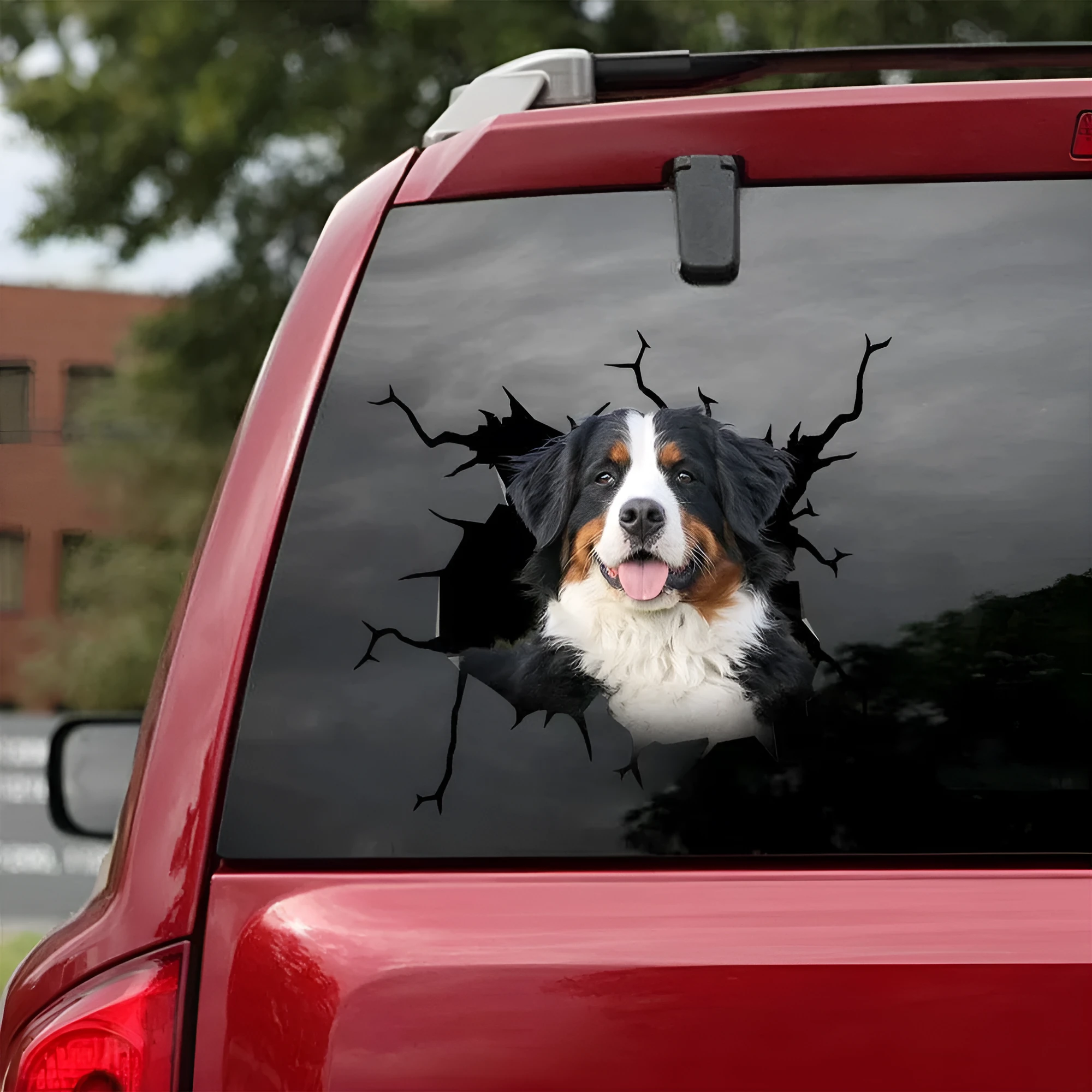 Reflective car body sticker torn style adhesive decal in colour QCTMK2880