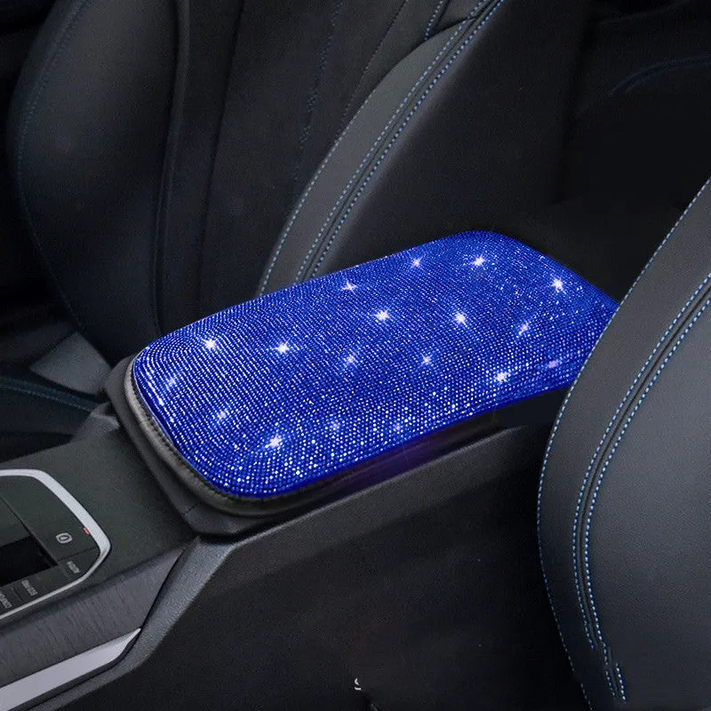 Hot drilling rhinestone steering wheel cover set with shoulder pad and gear cover for car interior