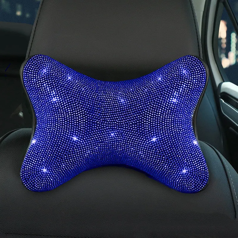 Hot drilling rhinestone steering wheel cover set with shoulder pad and gear cover for car interior