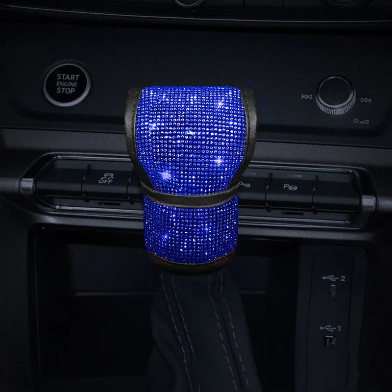 Hot drilling rhinestone steering wheel cover set with shoulder pad and gear cover for car interior