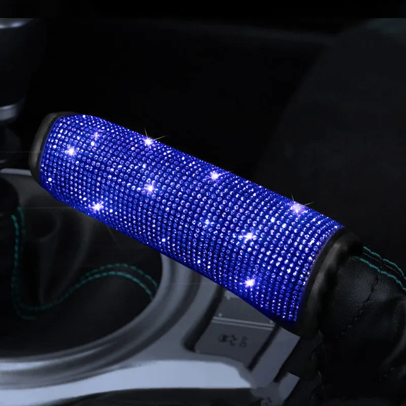 Hot drilling rhinestone steering wheel cover set with shoulder pad and gear cover for car interior