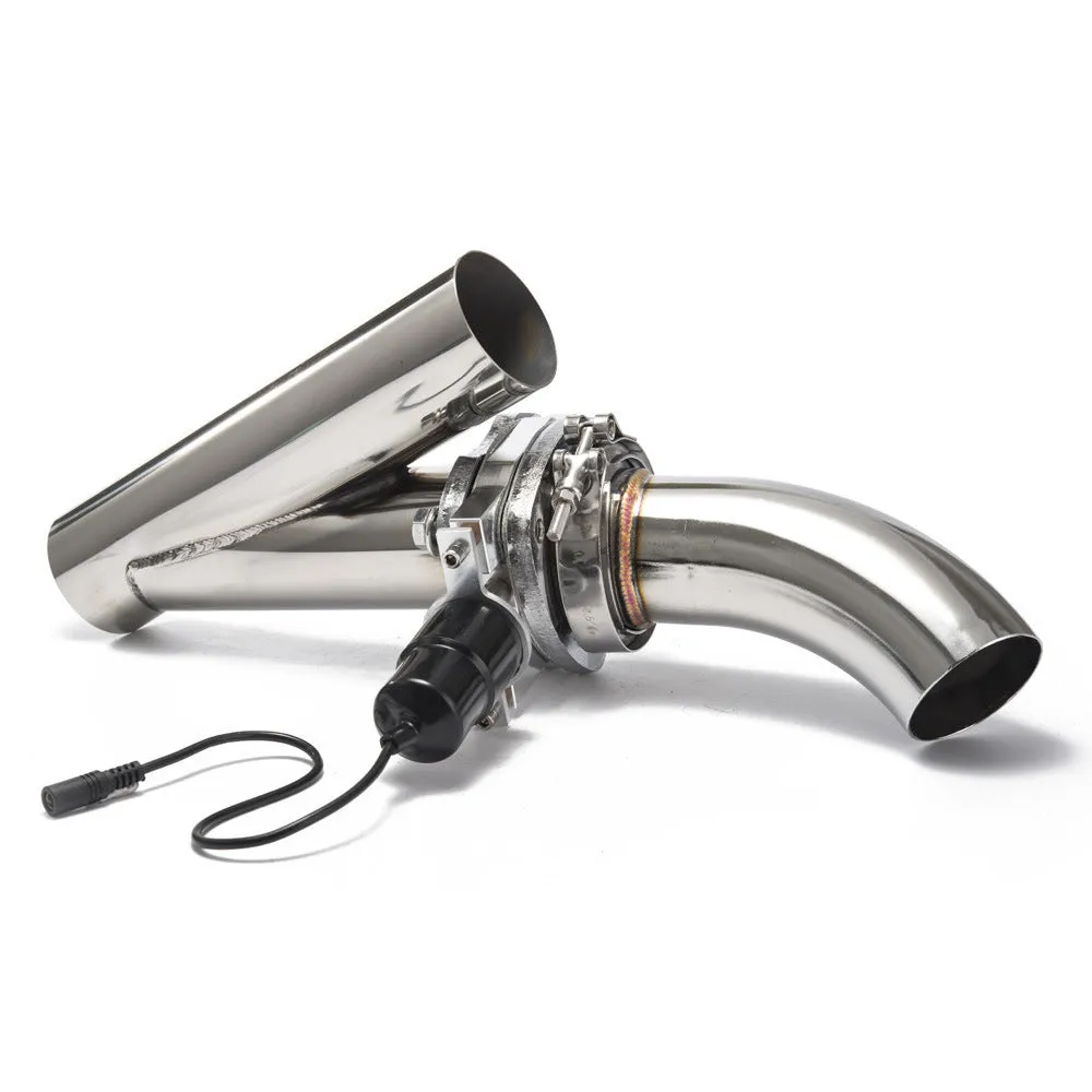 Car electronic exhaust cut-out kit with toggle switch, T-304 stainless steel piping and CNC aluminium motor