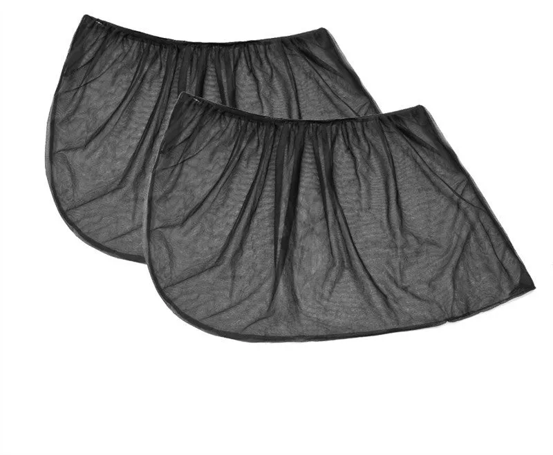 Car window cover net in stretchable elastic mesh for sun shade and anti-mosquito use, fitting front and rear windows