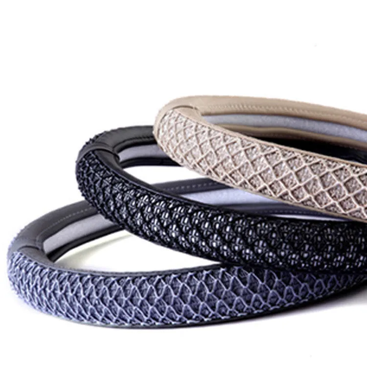 Ice silk steering wheel cover 38cm summer cool mesh grip for car