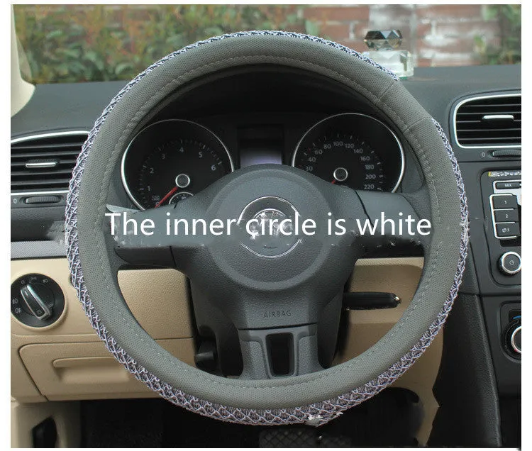 Ice silk steering wheel cover 38cm summer cool mesh grip for car