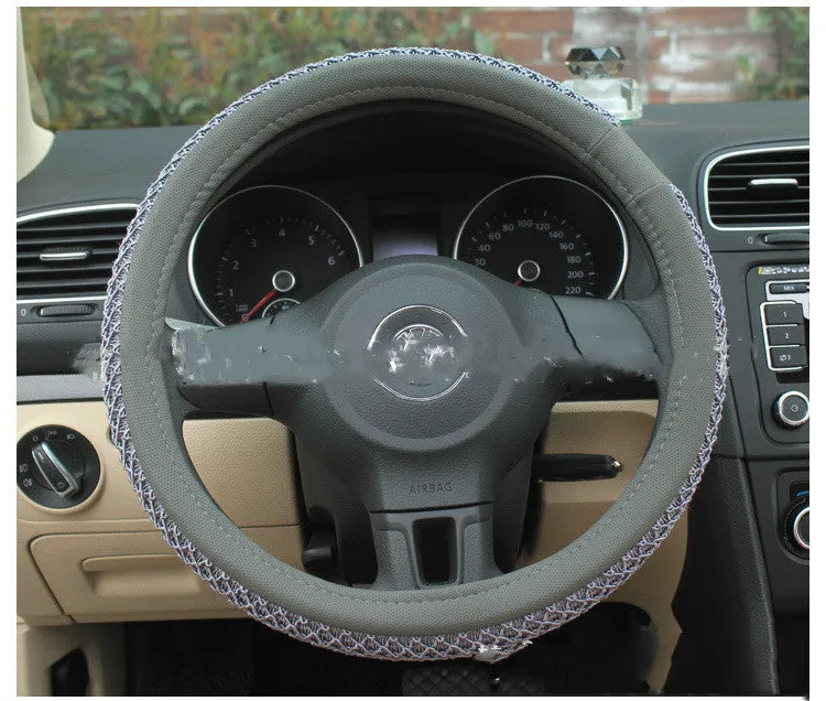 Ice silk steering wheel cover 38cm summer cool mesh grip for car