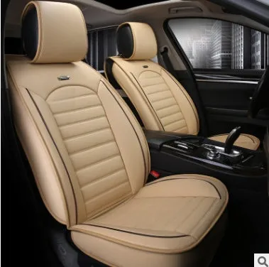 Disposable leather car seat cushion with breathable fibre hemp and universal five-seat fit in black colour