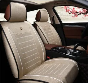 Disposable leather car seat cushion with breathable fibre hemp and universal five-seat fit in black colour