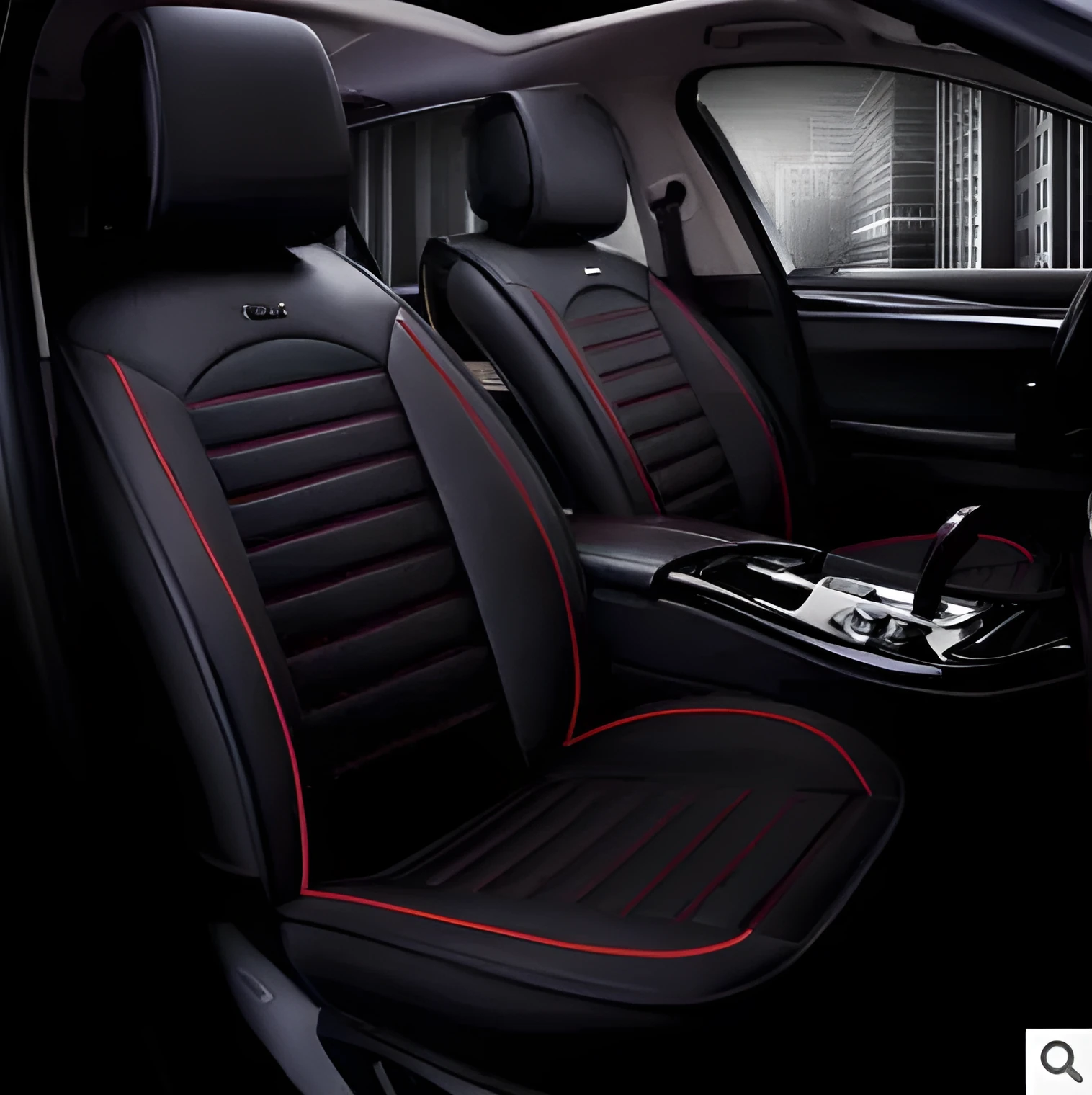 Disposable leather car seat cushion with breathable fibre hemp and universal five-seat fit in black colour