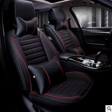 Disposable leather car seat cushion with breathable fibre hemp and universal five-seat fit in black colour