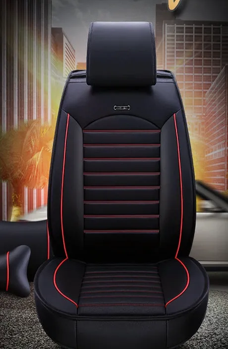 Disposable leather car seat cushion with breathable fibre hemp and universal five-seat fit in black colour
