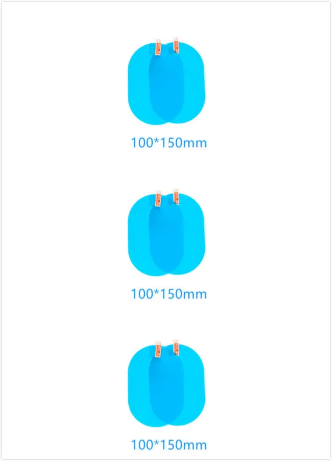 Blue oval anti-moist waterproof side mirror sticker with nano hydrophilic technology for car rain safety