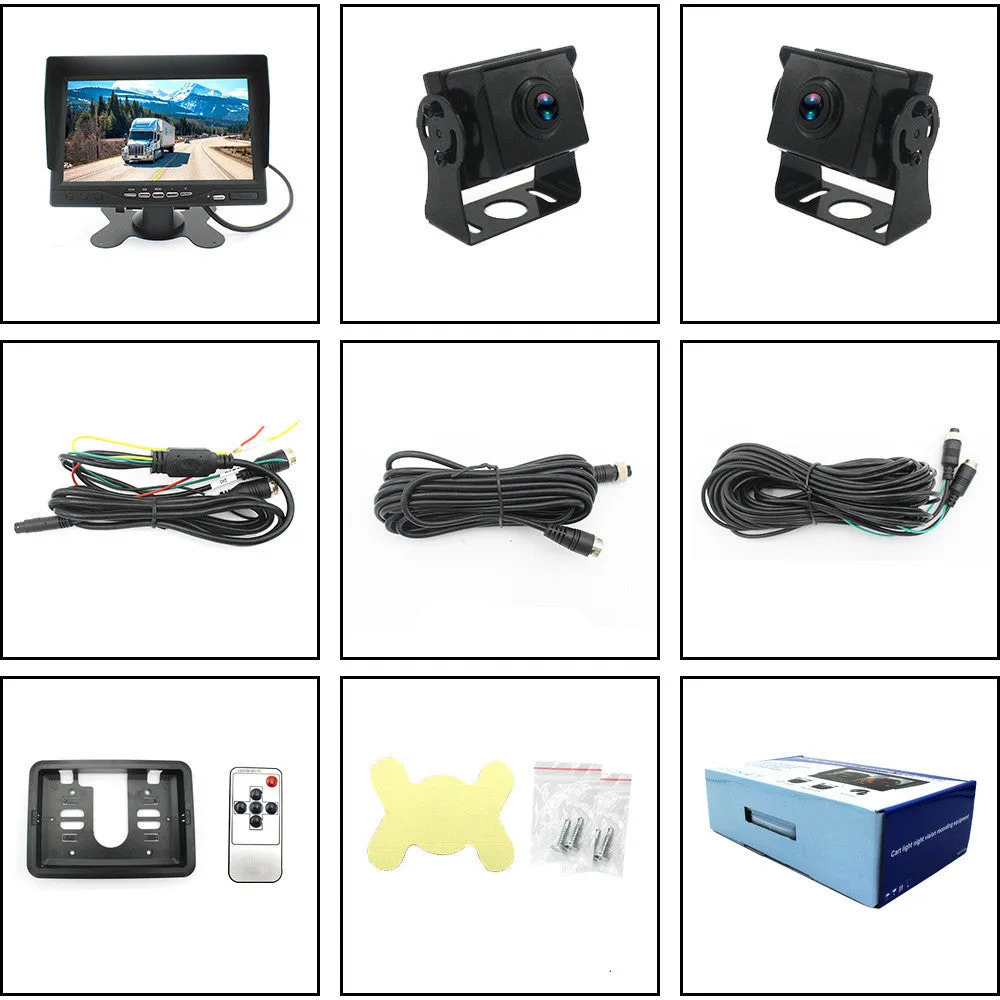 Front and rear AHD non-light night vision recorder with 7-inch TFT screen for GM vehicles