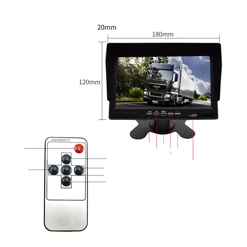 Front and rear AHD non-light night vision recorder with 7-inch TFT screen for GM vehicles