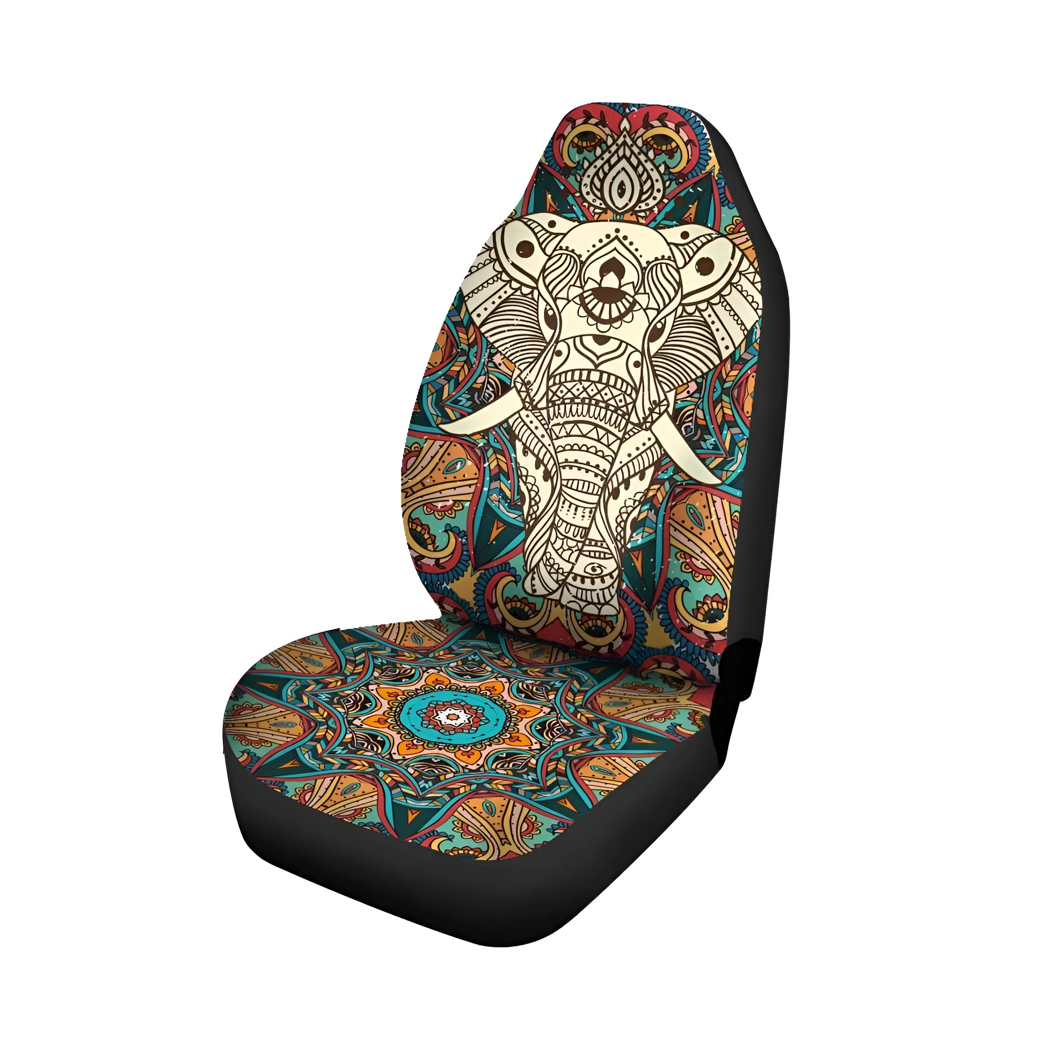 Universal car seat cover with animal print fabric, Z23 style, breathable and easy to clean