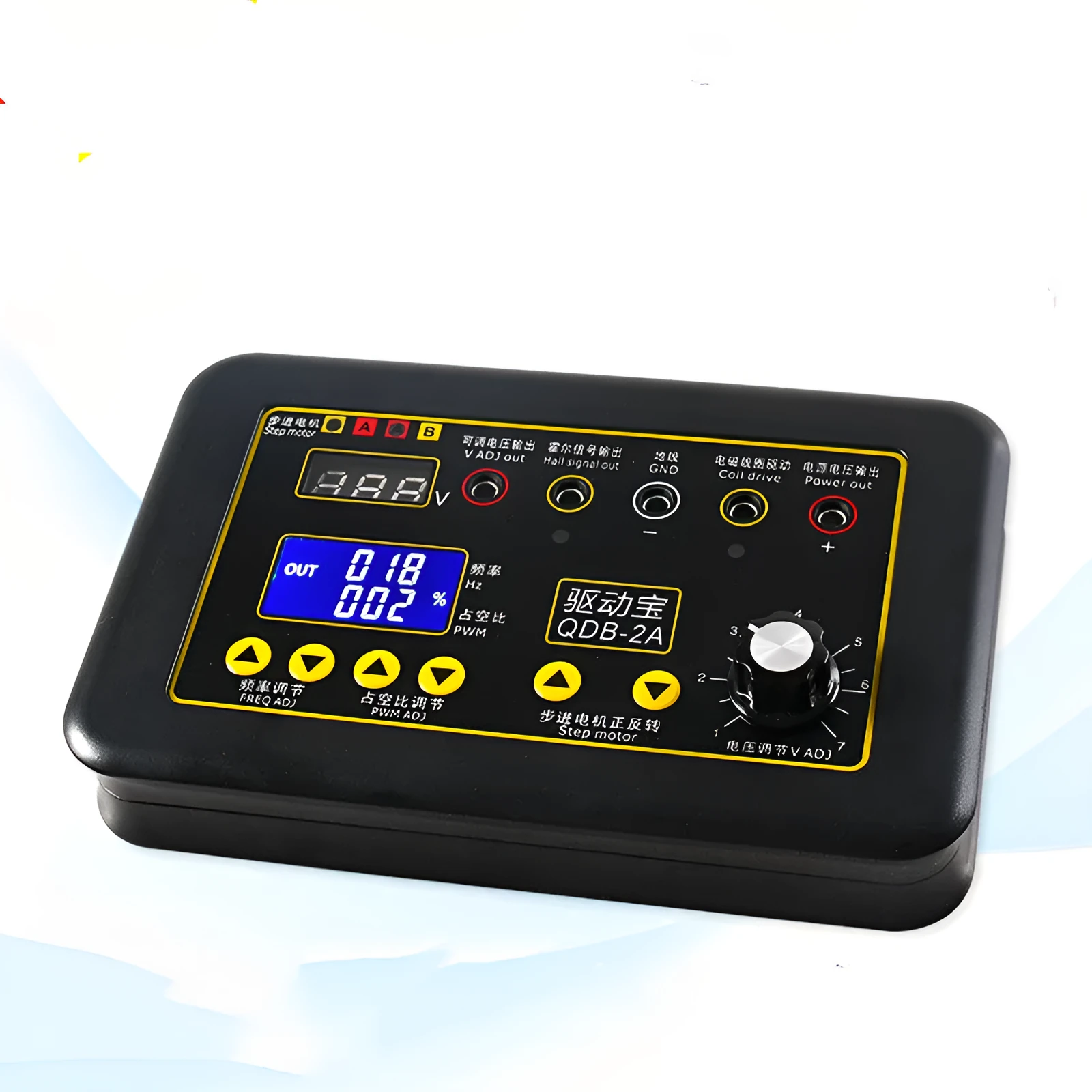 Black ABS car fault diagnosis instrument for ignition coil, injector, and solenoid valve testing on 12V systems.