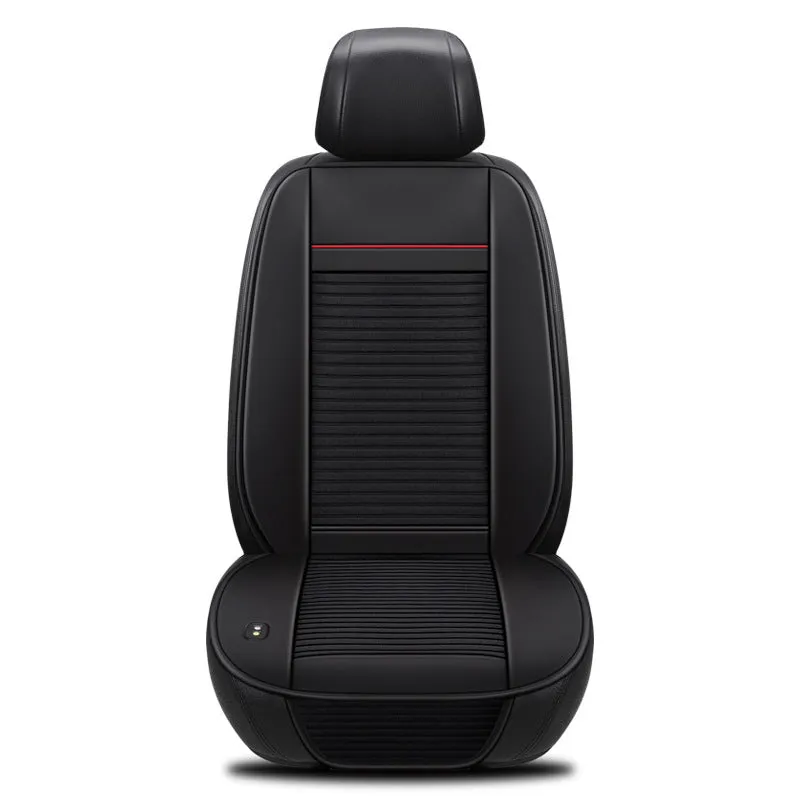 Black single seat ice silk blowing and cooling car cushion with ventilation controls for 12V 24V vehicles