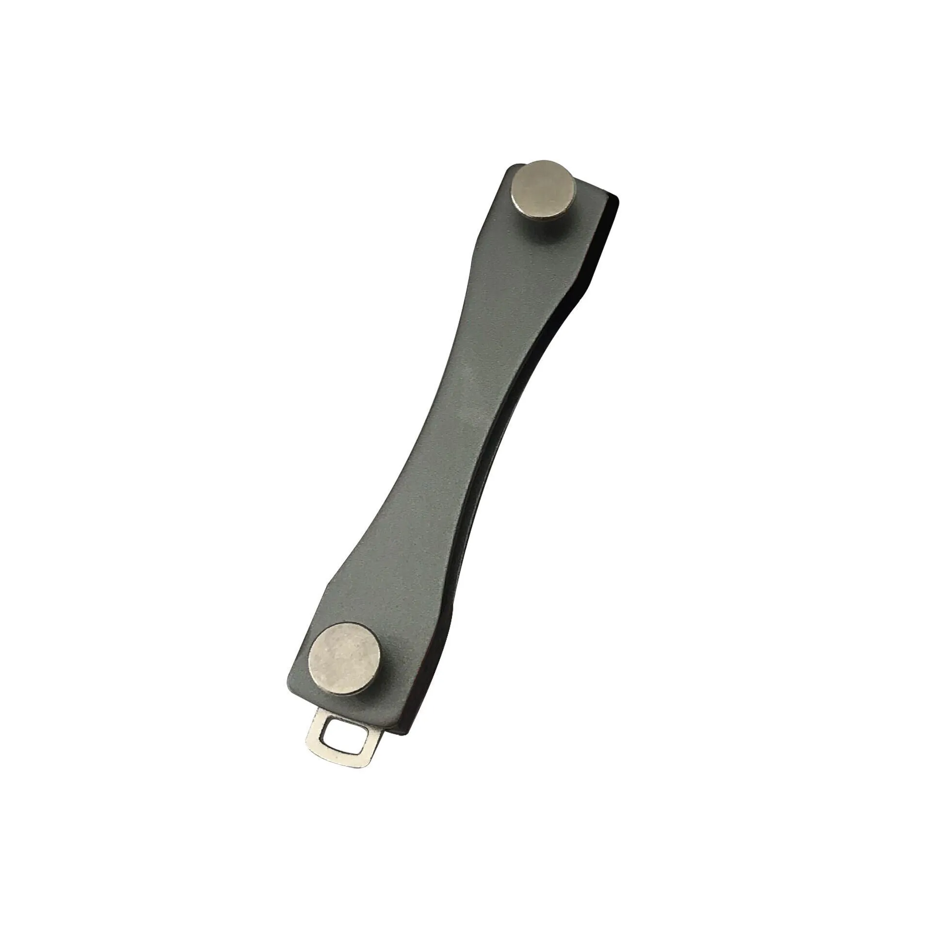 KEY SMART metal key clip in black aluminium alloy, 8.8cm long, showing keys attached to the compact holder