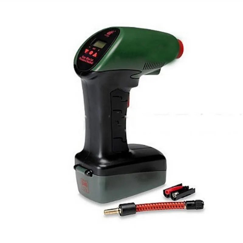 Mini digital inflator pump with ABS body, 12V power, digital display, and 1000 psi pressure rating