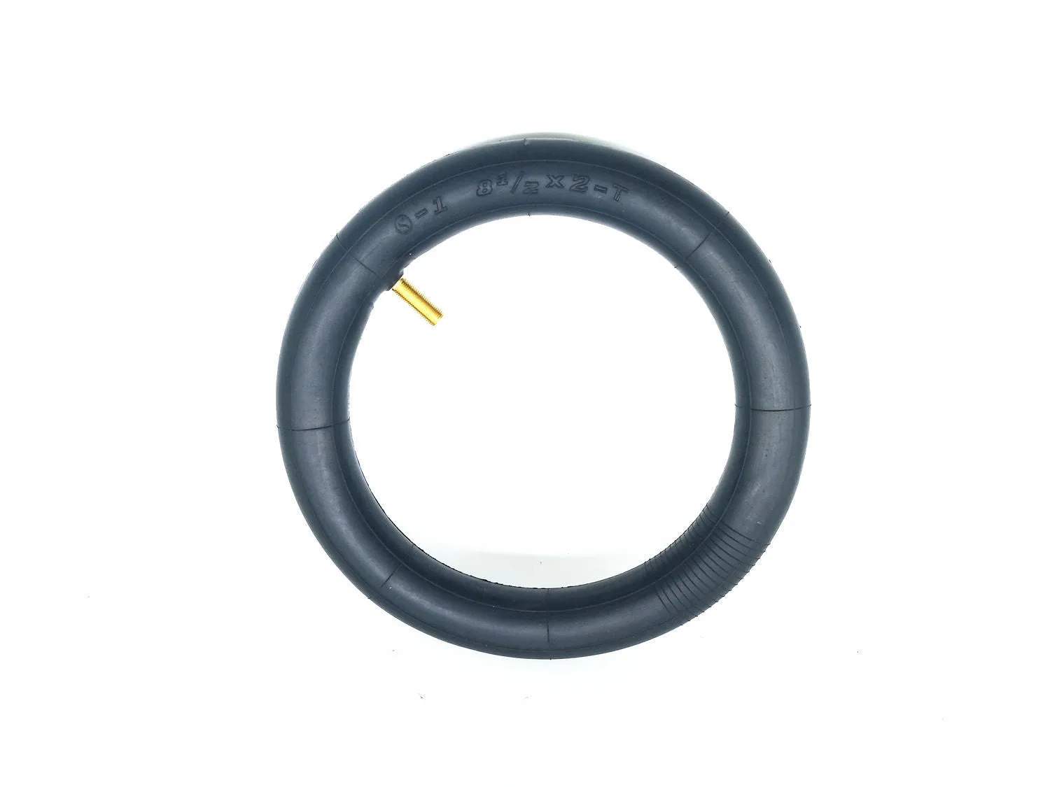 Black 10-inch electric scooter inner tube on white background