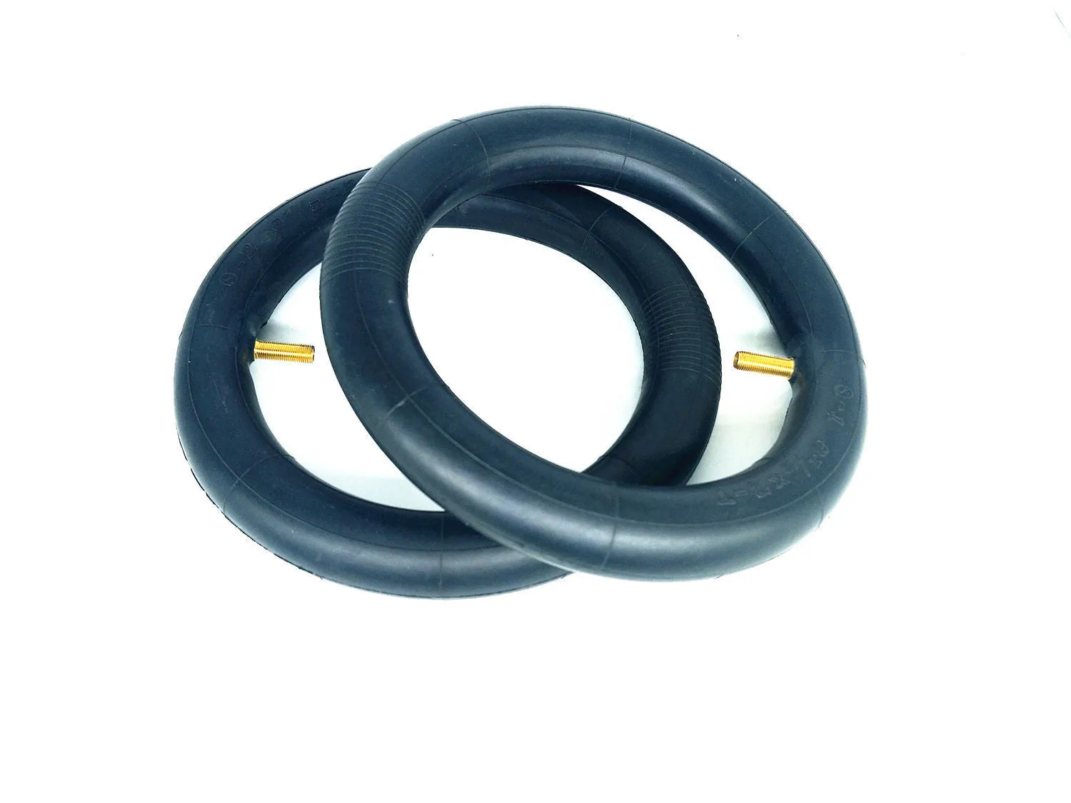 Black 10-inch electric scooter inner tube on white background