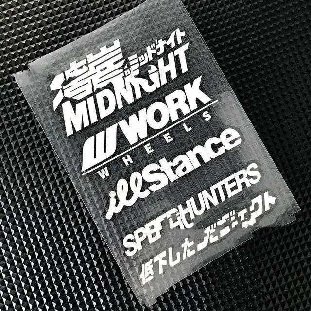 Motorcycle reflective safety sticker measuring 16cm by 11cm in PET material with seven colour options