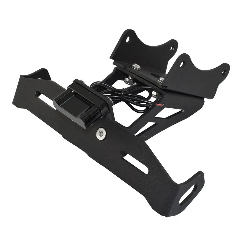Black aluminium alloy short tail licence plate holder for Honda motorcycles.