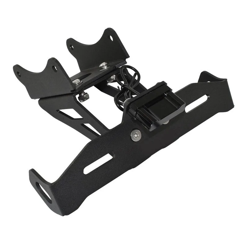 Black aluminium alloy short tail licence plate holder for Honda motorcycles.