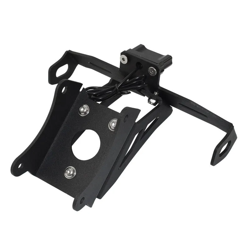 Black aluminium alloy short tail licence plate holder for Honda motorcycles.