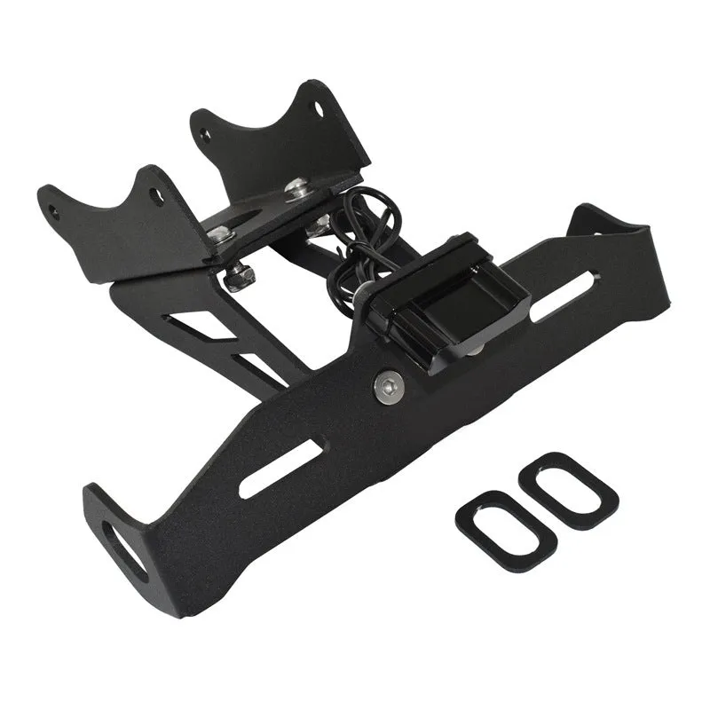 Black aluminium alloy short tail licence plate holder for Honda motorcycles.