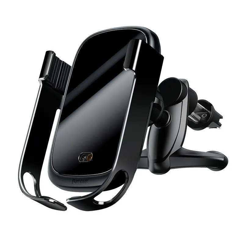 Baseus intelligent touch sensor car phone holder aluminium alloy glass panel black air vent mount