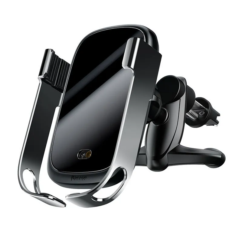 Baseus intelligent touch sensor car phone holder aluminium alloy glass panel black air vent mount