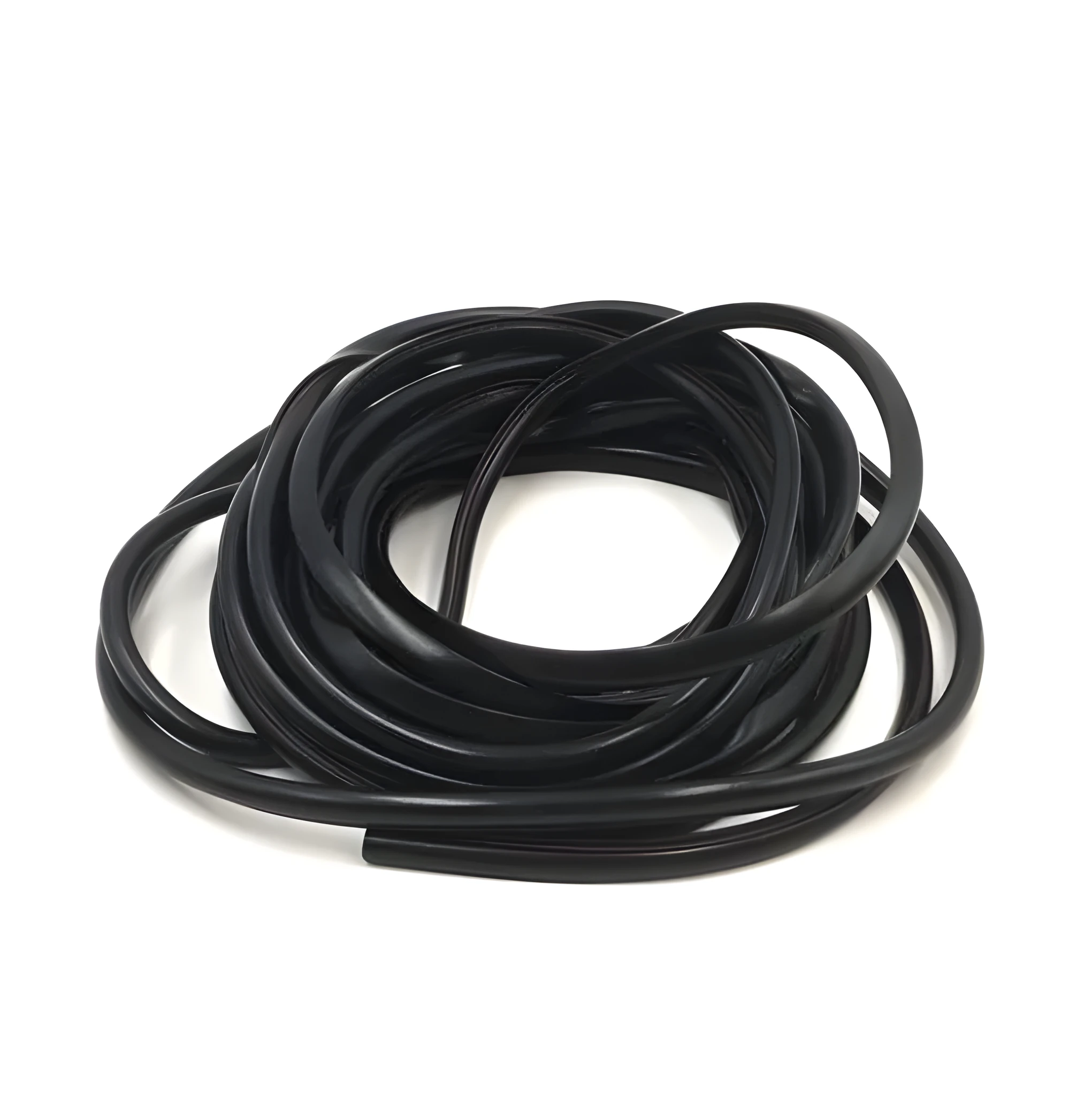 Car door edge protector U-shape rubber seal strip 5 metres in black on a white car door edge