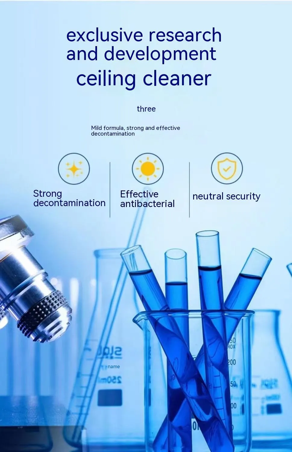 Bottle of enzyme-based fabric ceiling cleaner with towel and sponge wipes on a car roof