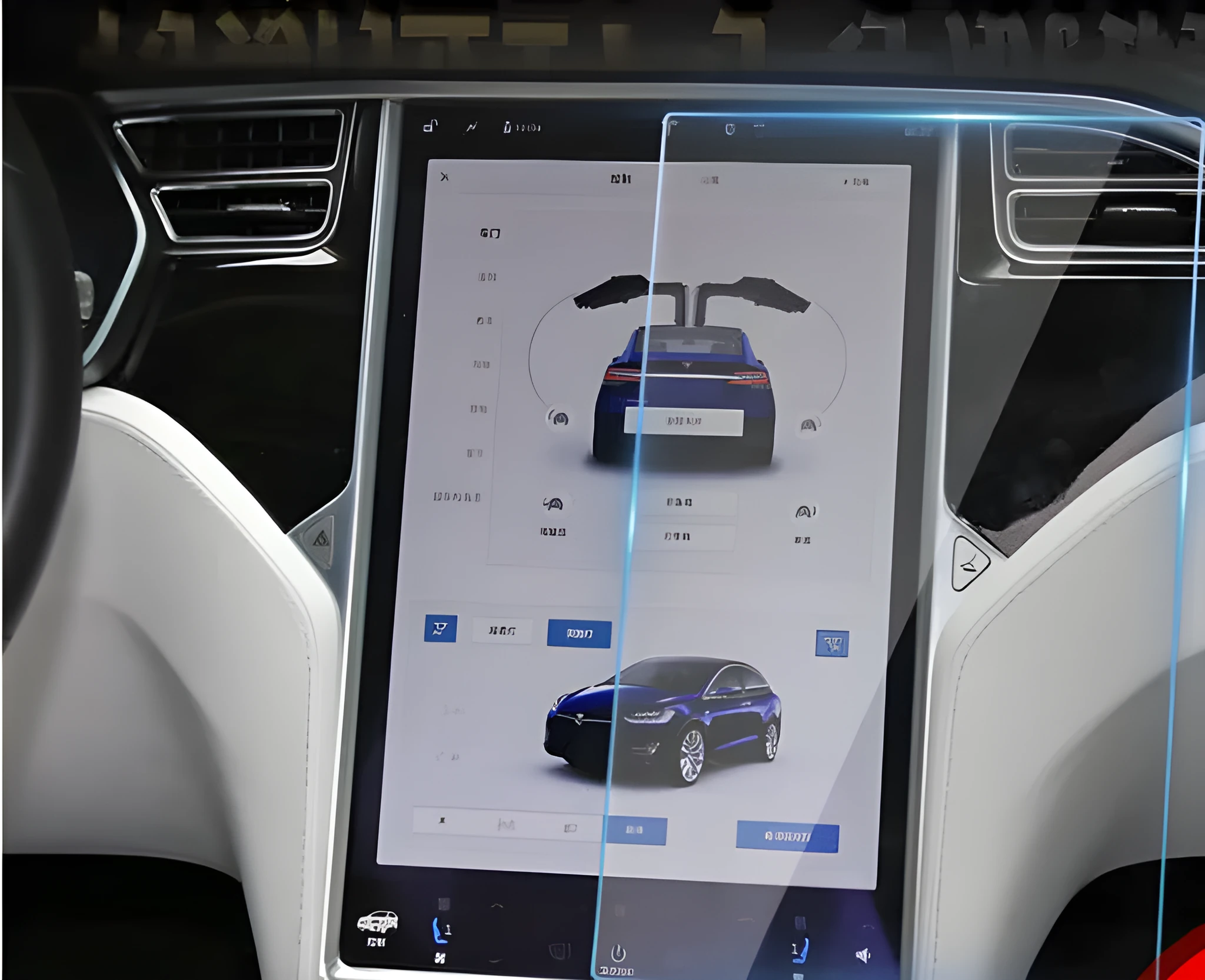 Tesla Model 3 15-inch tempered glass screen protector with anti-reflective coating and arc edge fit