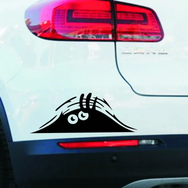 Black reflective peeking elf dune monster car sticker on car body side panel