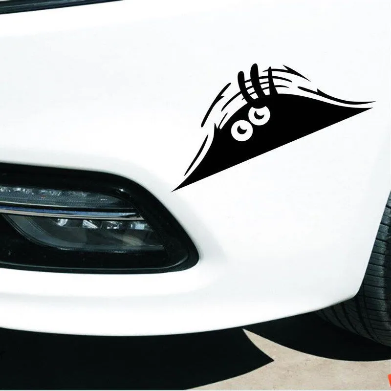 Black reflective peeking elf dune monster car sticker on car body side panel