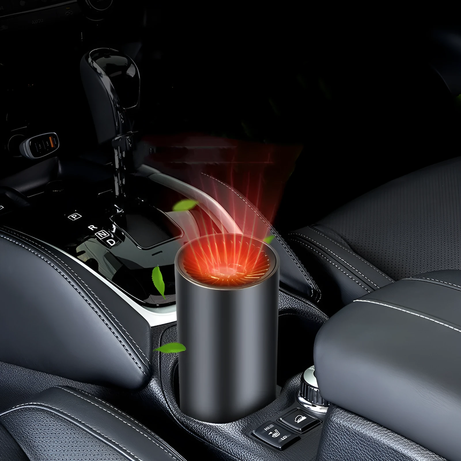 12v 150w vehicle cup heater with mesh design and rotating bracket for car defogging