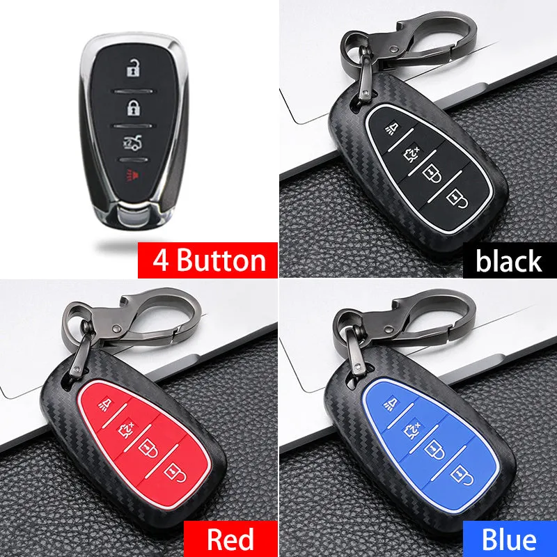 Plastic car key case for Chevrolet smart fob, double-sided frosted ABS, black colour, with button cutouts
