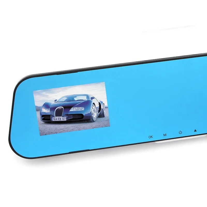 New 4.0 inch black rear view mirror dashcam with 1080P HD recording and 120° front lens