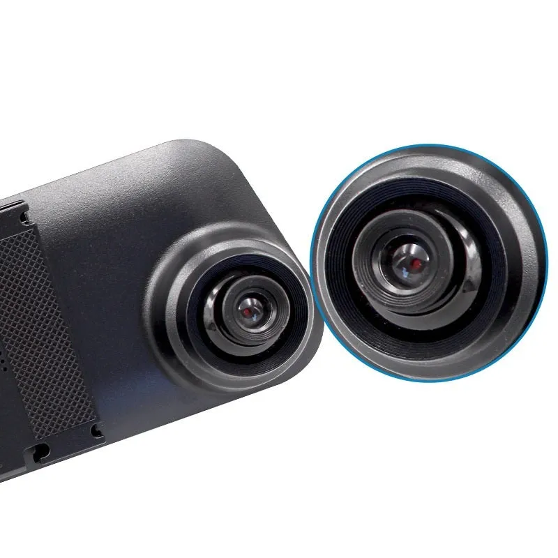 New 4.0 inch black rear view mirror dashcam with 1080P HD recording and 120° front lens