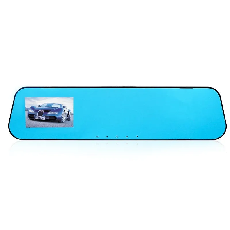 New 4.0 inch black rear view mirror dashcam with 1080P HD recording and 120° front lens