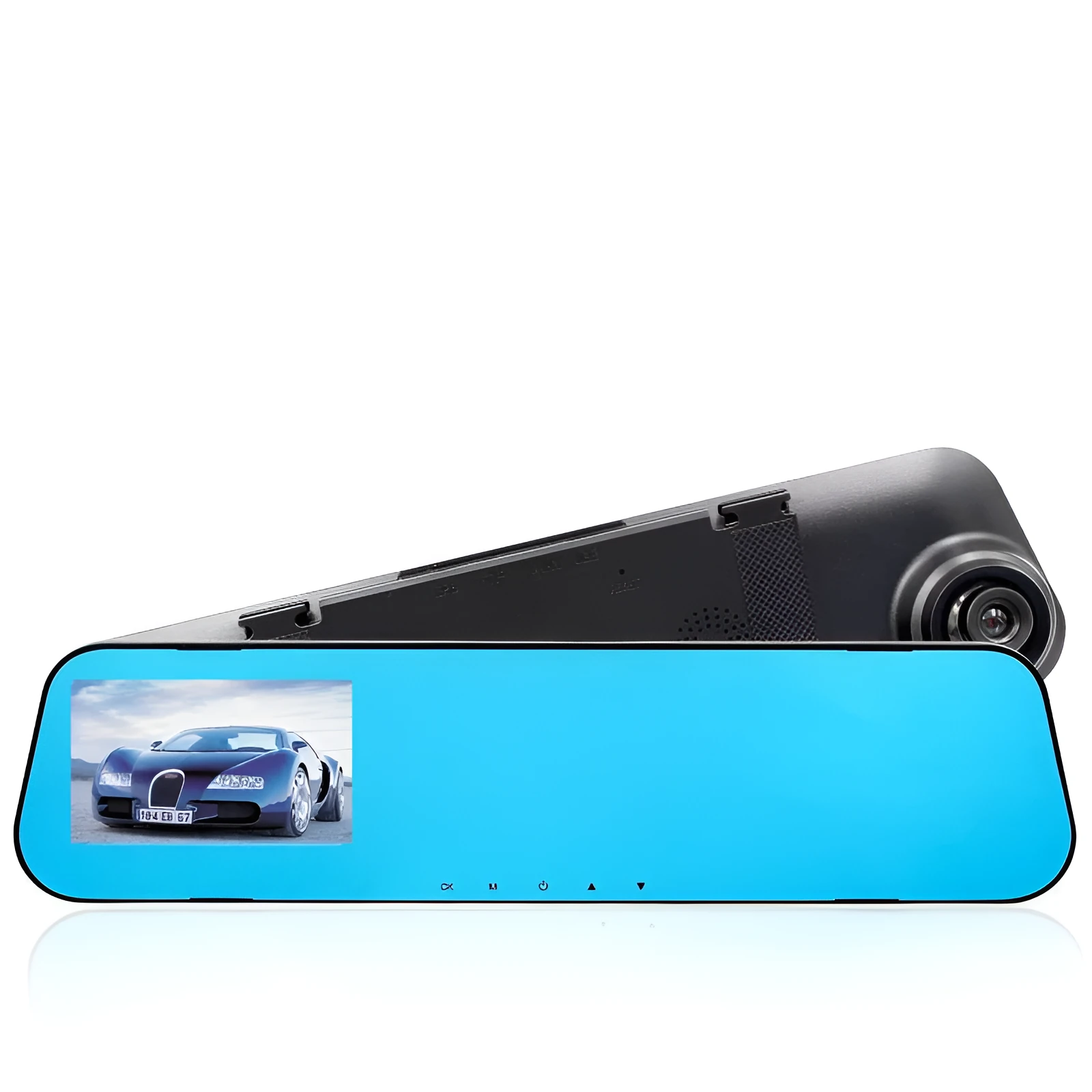 New 4.0 inch black rear view mirror dashcam with 1080P HD recording and 120° front lens
