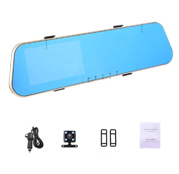 New 4.0 inch black rear view mirror dashcam with 1080P HD recording and 120° front lens