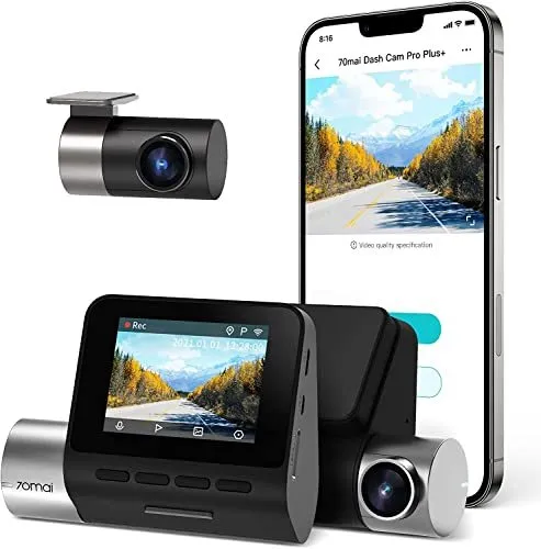 70mai A500S-1 black front dash cam with 2.7K resolution and built-in GPS