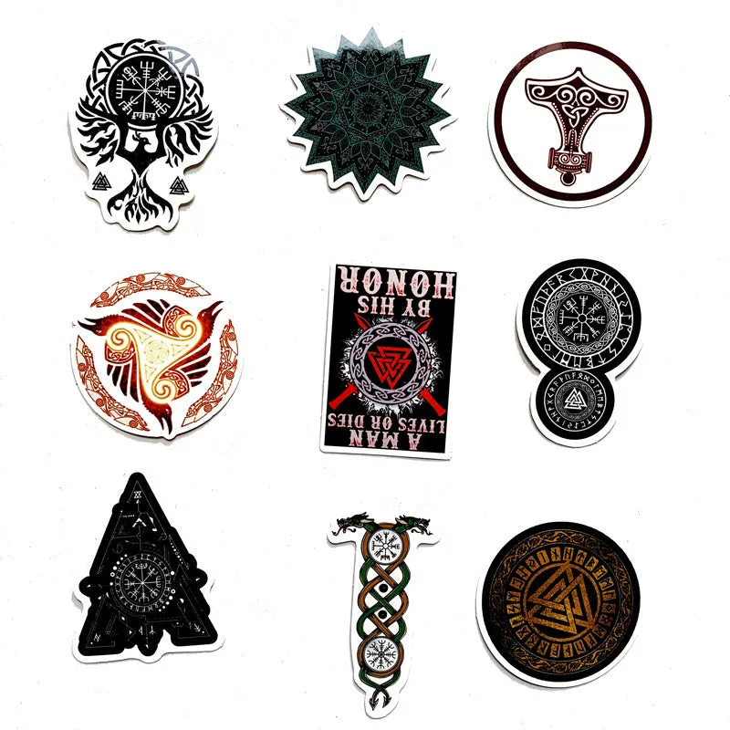 Ancient Rune Series PVC stickers 50 piece set 5-8 cm irregular shape colour decals for luggage laptop car
